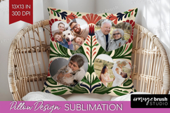 Folk Flowers Photo Pillow PNG - Floral Picture Frame Pillow Product Image 1