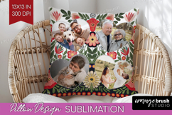 Folk Flowers Photo Pillow PNG - Floral Picture Frame Pillow Product Image 1