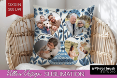 Folk Flowers Photo Pillow PNG - Floral Picture Frame Pillow Product Image 1