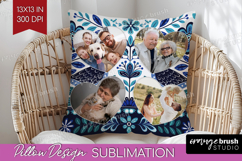 Folk Flowers Photo Pillow PNG - Floral Picture Frame Pillow Product Image 1