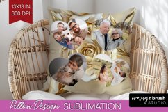Rose Photo Pillow PNG - Floral Picture Frame Pillow Cover Product Image 1