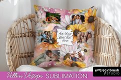 Family Photo Frame Pillow Sublimation - Floral Pillow Cover Product Image 1