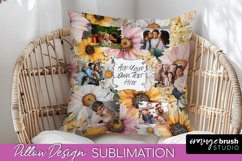 Family Photo Frame Pillow Sublimation - Floral Pillow Cover Product Image 1