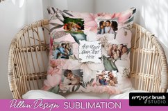 Family Photo Frame Pillow Sublimation - Floral Pillow Cover Product Image 1