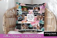 Family Photo Frame Pillow Sublimation - Floral Pillow Cover Product Image 1