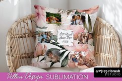Family Photo Frame Pillow Sublimation - Floral Pillow Cover Product Image 1