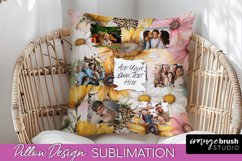 Family Photo Frame Pillow Sublimation - Floral Pillow Cover Product Image 1