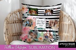 Family Photo Frame Pillow Sublimation - Floral Pillow Cover Product Image 1