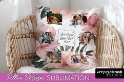 Family Photo Frame Pillow Sublimation - Floral Pillow Cover Product Image 1