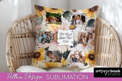 Family Photo Frame Pillow Sublimation - Floral Pillow Cover Product Image 1