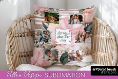 Family Photo Frame Pillow Sublimation - Floral Pillow Cover Product Image 1