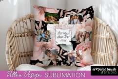 Family Photo Frame Pillow Sublimation - Floral Pillow Cover Product Image 1