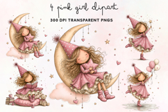 Pink Girl Clipart PNG Product Image 1