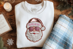 Pink Santa Claus Christmas Sequin Santa Face Faux Latch Hook Product Image 1