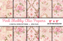 Pink Shabby Chic Papers JPG Product Image 1