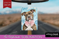 Pitbull Dog Air Freshener PNG Floral Dog PNG Sublimation Product Image 1