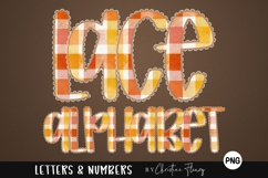 Preppy Plaid Fall Lace PNG Alphabet | Sublimation Font Product Image 1