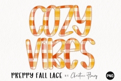 Preppy Plaid Fall Lace PNG Alphabet | Sublimation Font Product Image 2