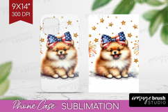 Pomeranian Dog Phone Case PNG Patriotic Dog Case PNG Product Image 1