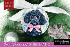 Poodle Dog Ornament PNG Floral Dog PNG Sublimation Product Image 1