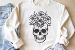 Floral Skull SVG Files | Wildflower Boho Skeleton Art Product Image 2