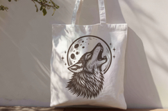 Wolf Howling at Moon SVG|Wild Animal Laser Engraving Files Product Image 6