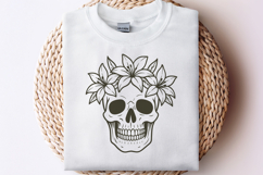 Lily Skull Crown SVG | Elegant Floral Gothic Design Product Image 3