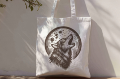 Howling Wolf Moon SVG Rustic Wood Engraving for Cricut Laser Product Image 4