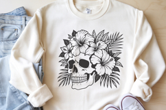 Floral Skull SVG Files | Tropical Flowers Cut File Product Image 3