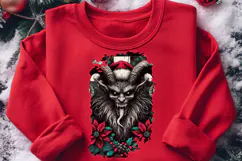 Gothic Christmas Sublimation PNG | Gothic Santa Raven Skull Product Image 3