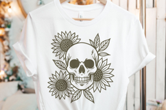 Floral Skull SVG | Sunflower Skeleton Boho Cut File Product Image 3