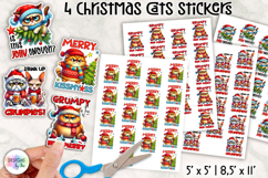Grumpy Cat Christmas Stickers, Funny Cats Stickers, Sarcasm Product Image 1
