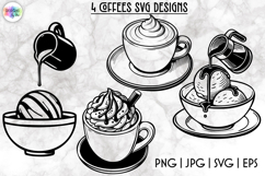 Coffee SVG | Iced &amp; Hot Coffee Clipart Designs for Cricut Product Image 1