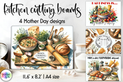 Mom’s Kitchen Cutting Board Sublimation, Mother Day Gifts Product Image 1