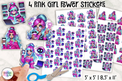 Pink Girl Power Tech Stickers | AI Creator Women PNG Product Image 1