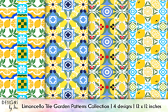 Mediterranean Lemon Seamless Pattern, Limoncello Tile Retro Product Image 1
