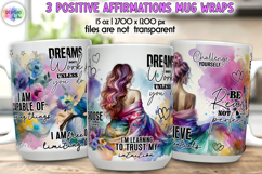 Positive Affirmations Mug Wraps PNG, Inspirational Women Mug Product Image 1
