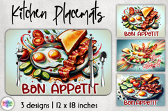 Kitchen Placemat Sublimation, Breakfast Placemat Print Product Image 1