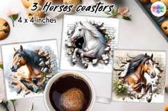 3D Horse Coasters, Wall Break Horse Art, Printable Coaster Product Image 1
