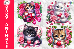 Valentine Baby Animals with Hearts Clipart Bundle Product Image 4