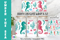 Beach Ocean Libbey Glass Wrap PNG 16oz Sublimation Product Image 4