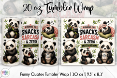 Funny Panda Tumbler Wrap, Snacks Sarcasm Motivation Product Image 1