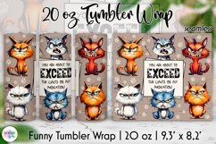 Grumpy Cats Tumbler Wrap, Funny Cat Lover Tumbler PNG Product Image 1