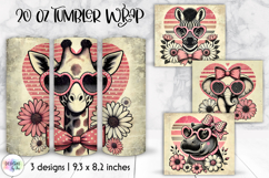 Dog Lover Tumbler Wraps, Vintage Valentine Tumbler Design Product Image 1