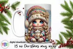 Christmas Coffee Mug Wrap, Christmas Baby Gnome, Cute Doll Product Image 1