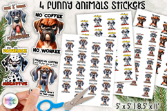 Sarcastic Animals Sticker, Funny Grumpy Dog Stickers Product Image 1