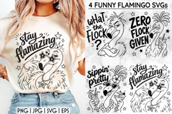 Funny Flamingo SVG, Flamazing Quotes, Zero Flock Given Product Image 1