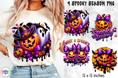 Spooky Season Halloween Sublimation, Cute Ghost &amp; Pumpkin Product Image 1
