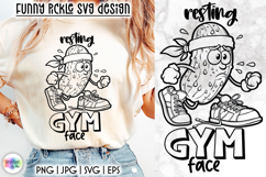 Funny Pickle Gym SVG, Resting Gym Face PNG, Workout Pickle Product Image 1