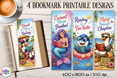 Summer Reading Bookmarks, Beach Animals &amp; Mermaid Fun Product Image 1